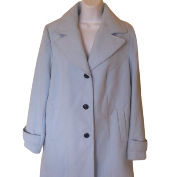 Jessica Jackets & Blazers - Light Blue Coat Size Women Medium